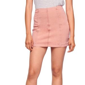 Free people Modern Denim Skirt In Dusty Mauve